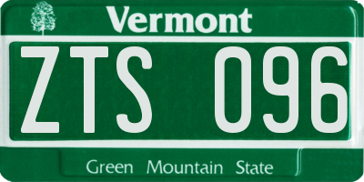 VT license plate ZTS096