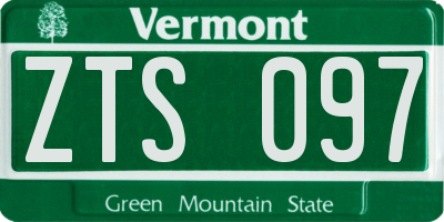 VT license plate ZTS097