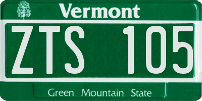 VT license plate ZTS105