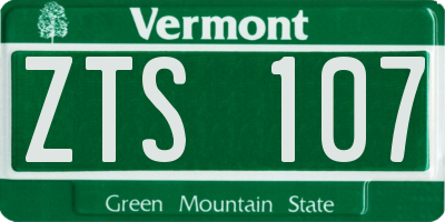 VT license plate ZTS107