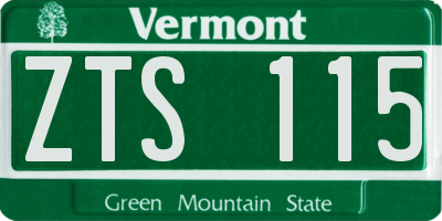 VT license plate ZTS115