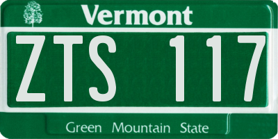 VT license plate ZTS117