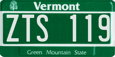 VT license plate ZTS119