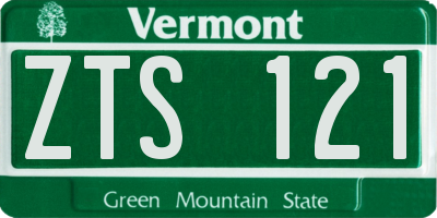 VT license plate ZTS121
