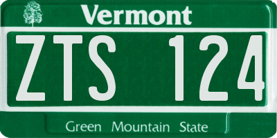 VT license plate ZTS124