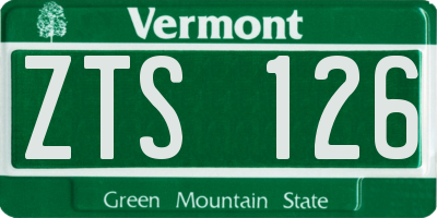 VT license plate ZTS126