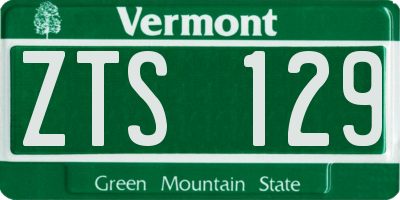 VT license plate ZTS129