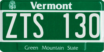 VT license plate ZTS130