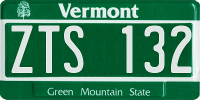 VT license plate ZTS132