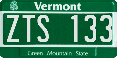 VT license plate ZTS133