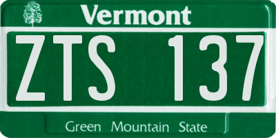 VT license plate ZTS137