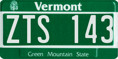 VT license plate ZTS143