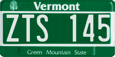 VT license plate ZTS145
