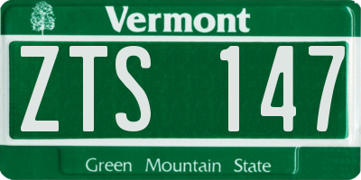VT license plate ZTS147