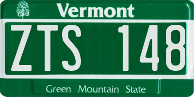 VT license plate ZTS148