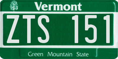 VT license plate ZTS151
