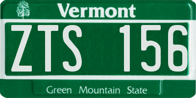 VT license plate ZTS156