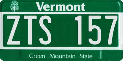 VT license plate ZTS157