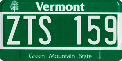 VT license plate ZTS159