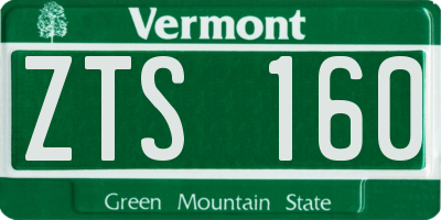 VT license plate ZTS160