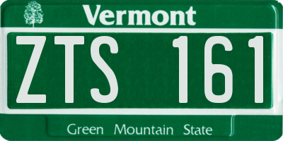 VT license plate ZTS161