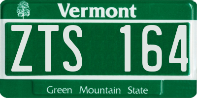 VT license plate ZTS164