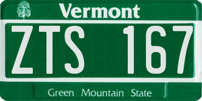 VT license plate ZTS167