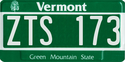 VT license plate ZTS173