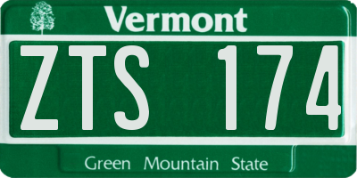 VT license plate ZTS174