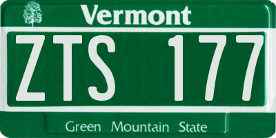 VT license plate ZTS177