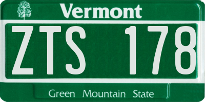 VT license plate ZTS178