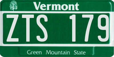 VT license plate ZTS179
