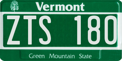 VT license plate ZTS180