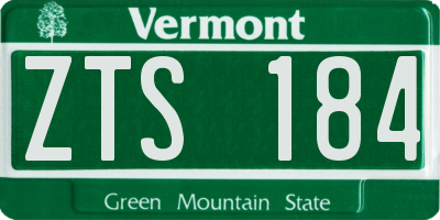 VT license plate ZTS184