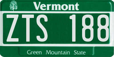 VT license plate ZTS188