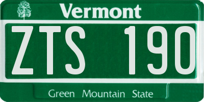 VT license plate ZTS190
