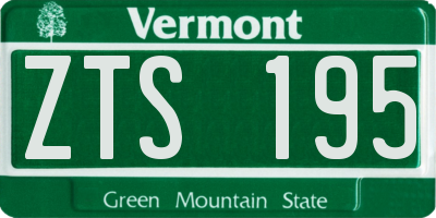 VT license plate ZTS195