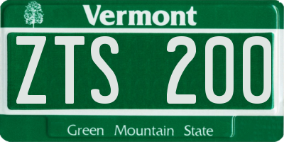 VT license plate ZTS200