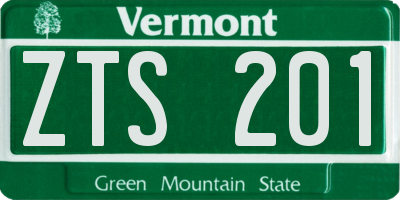 VT license plate ZTS201