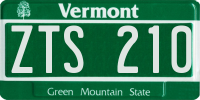 VT license plate ZTS210