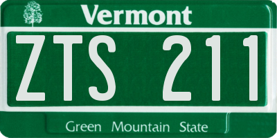 VT license plate ZTS211