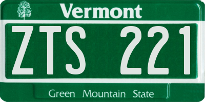 VT license plate ZTS221