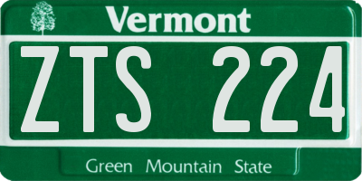 VT license plate ZTS224