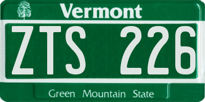 VT license plate ZTS226