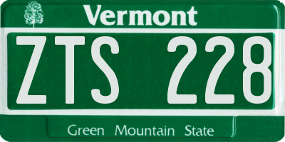 VT license plate ZTS228