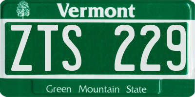 VT license plate ZTS229