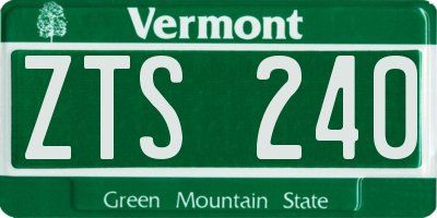 VT license plate ZTS240