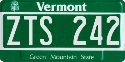 VT license plate ZTS242