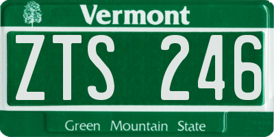 VT license plate ZTS246