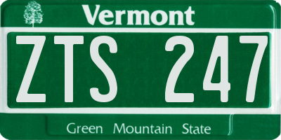 VT license plate ZTS247